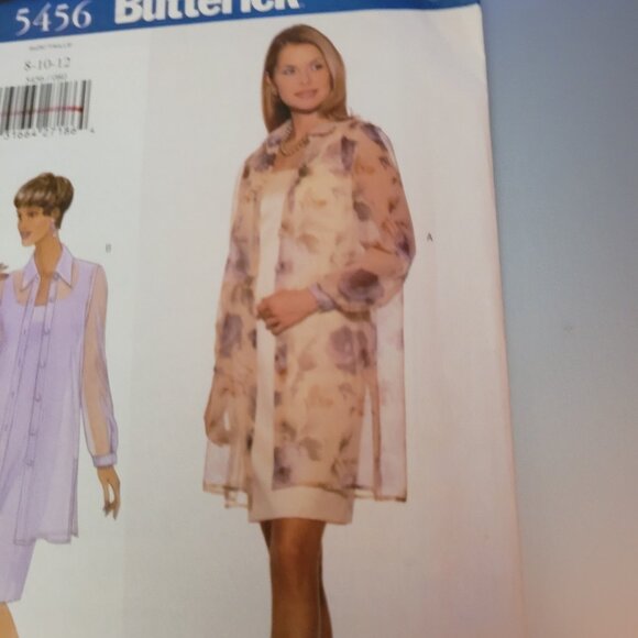 Butterick B5456 Over Shirt & Dress Pattern Misses Sizes 8-10-12 - Picture 3 of 4